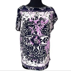 𝅺INC International Concepts Zipper Neck Blouse Sz M